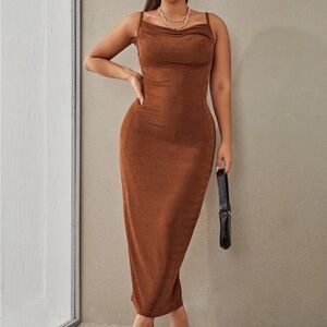 Scoop neck evening dress